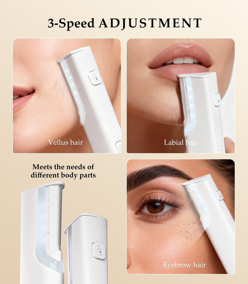 Rechargeable Dermaplaning Razor for Women Face with 10 Replacement Blades Q287898