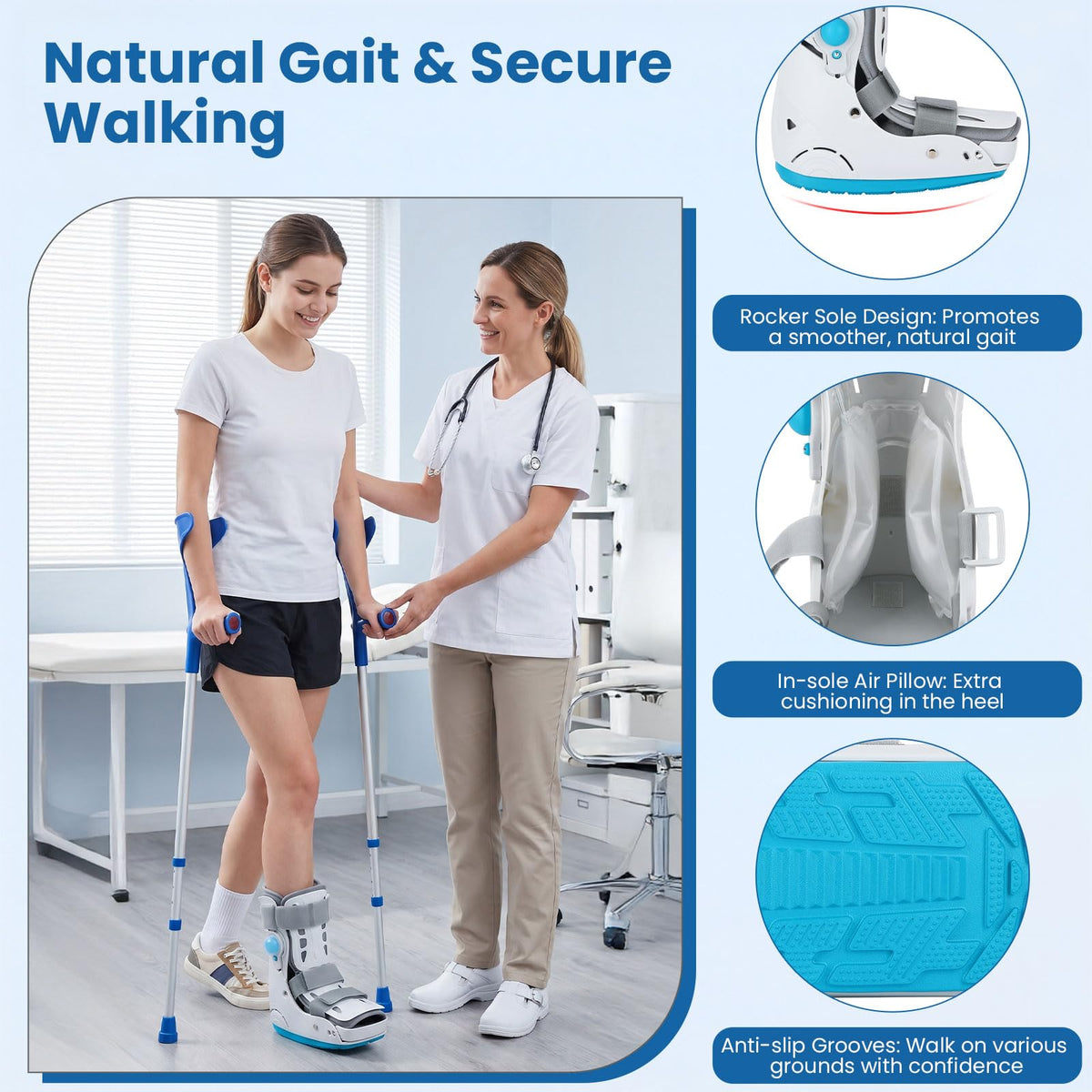 Small Air Cam Walker Fracture Boot with Decompression Insole W614
