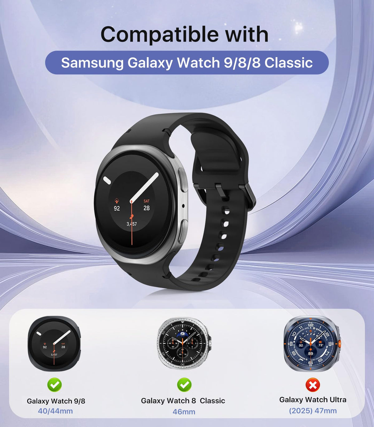 Band Compatible with Samsung Galaxy Watch 9 8 40mm 44mm/Classic 46mm J641