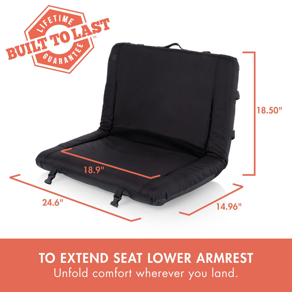 Portable Reclining Stadium Seat with Back Support, Black W38950