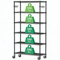 6 Tier Wire Metal Shelving Rack with Wheels C586111