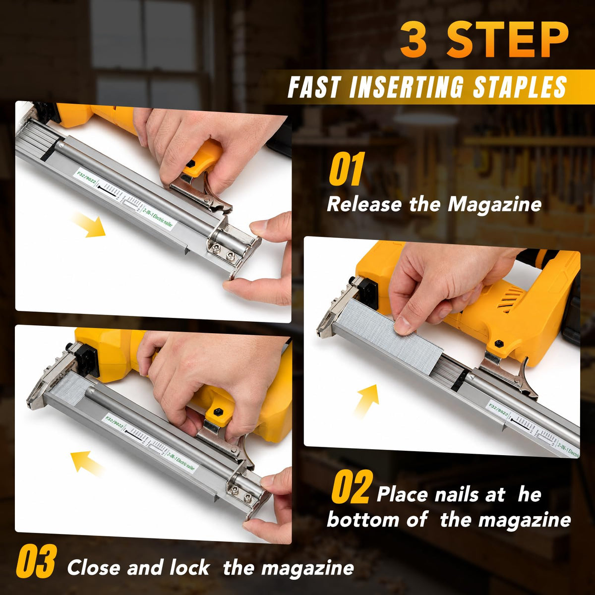 Cordless Brad Nailer 2-in-1 18 Gauge Electric Nail Gun Kit X695319