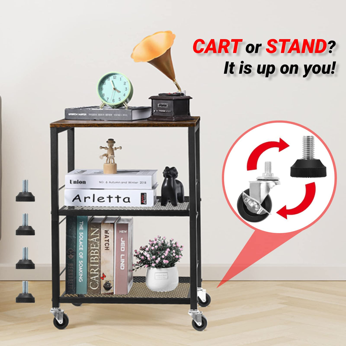3-Tier Rolling Cart C1608
