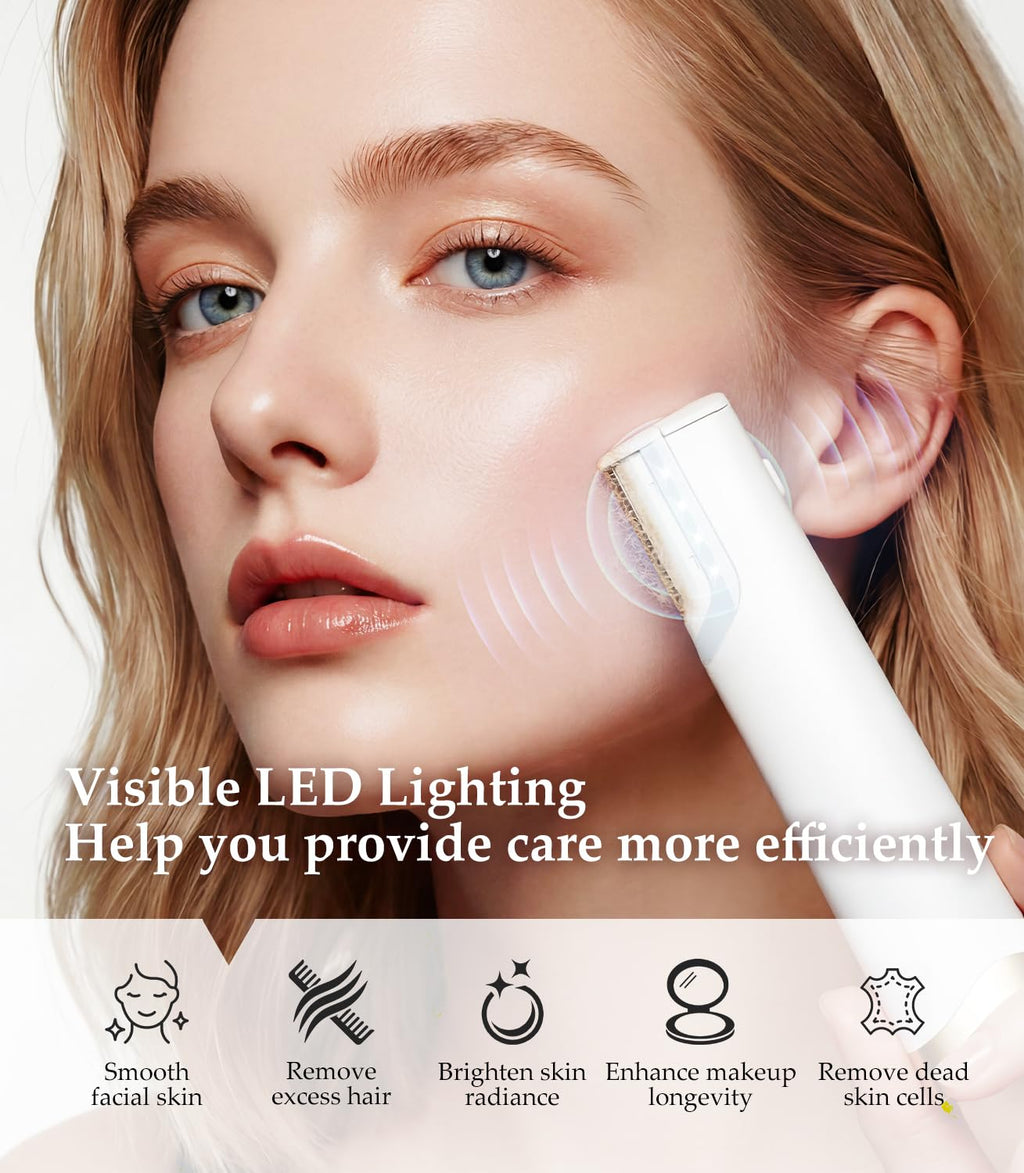 Rechargeable Dermaplaning Razor for Women Face with 10 Replacement Blades Q287898