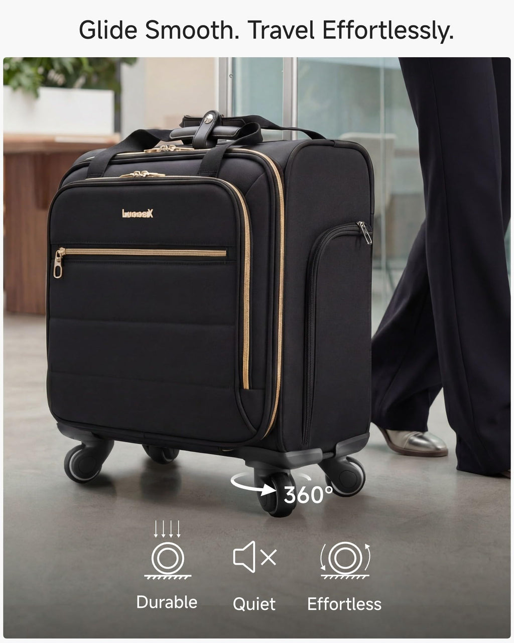 Black Rolling Laptop Bag J35165