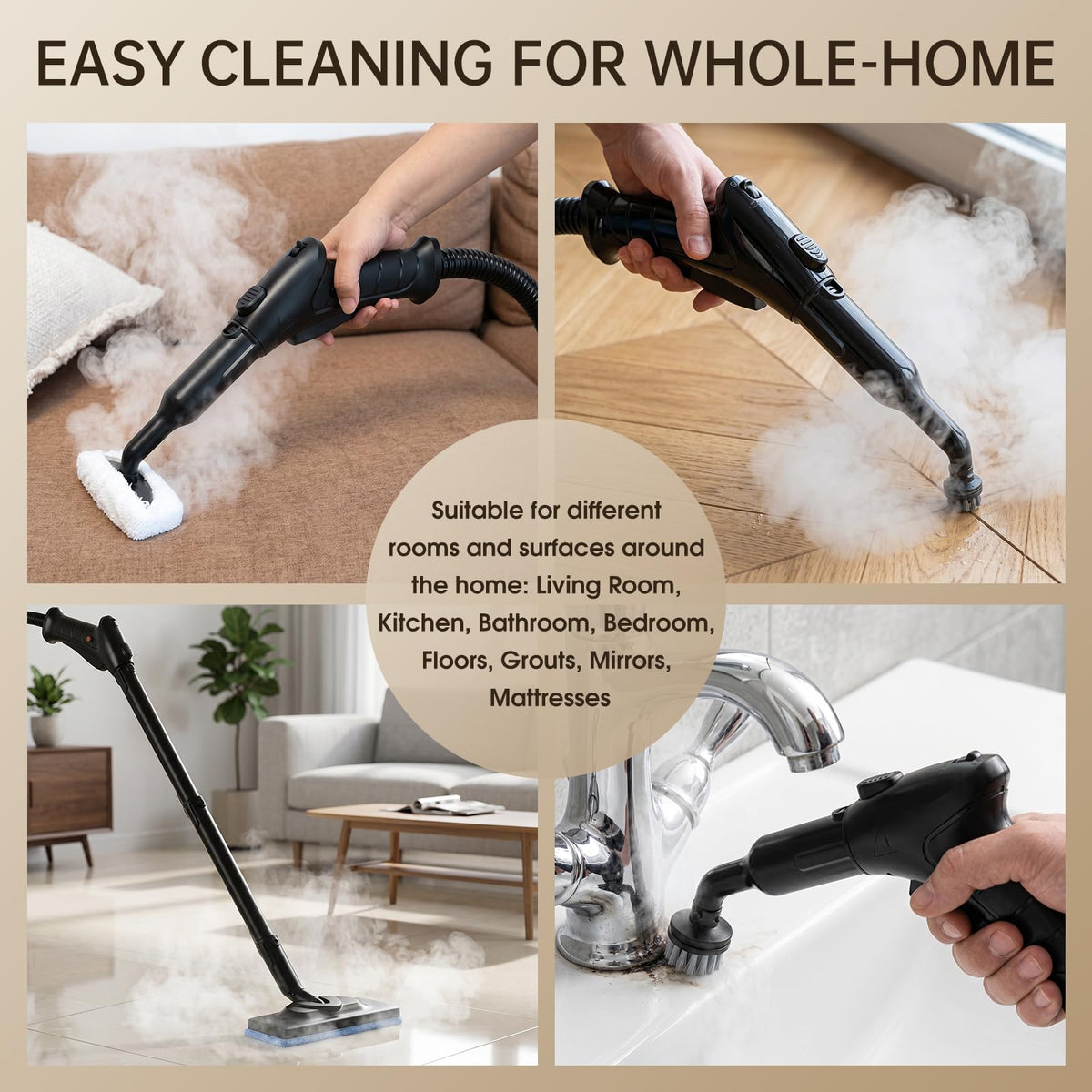 21-in-1 Chemical-Free Steam Cleaner with 3-Level Adjustment N106374
