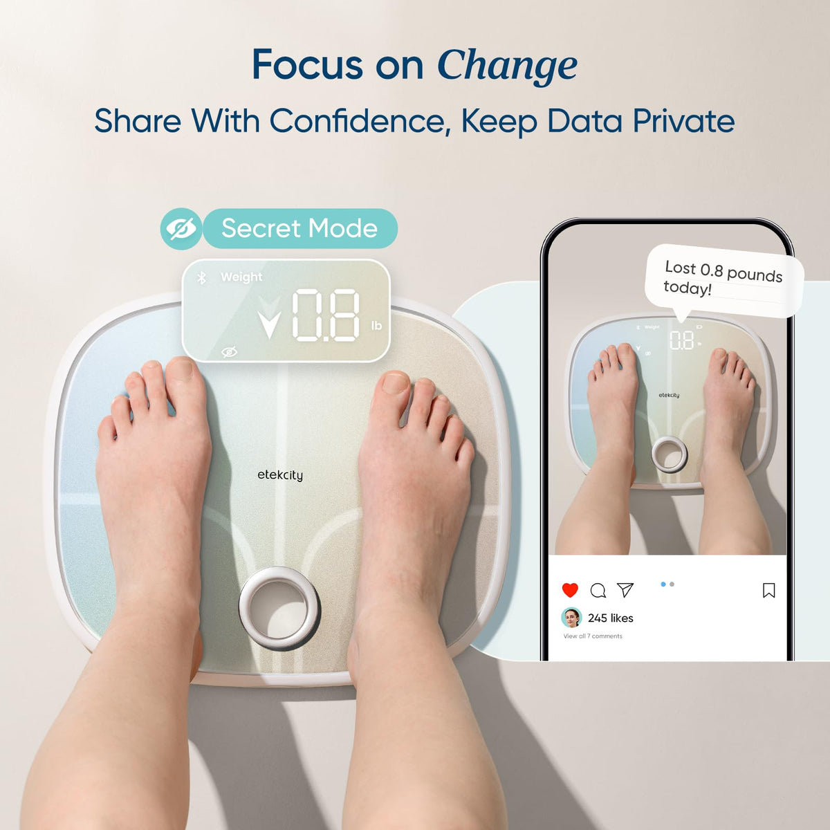Rechargeable Digital Bathroom Scale with 13 Metrics E17469