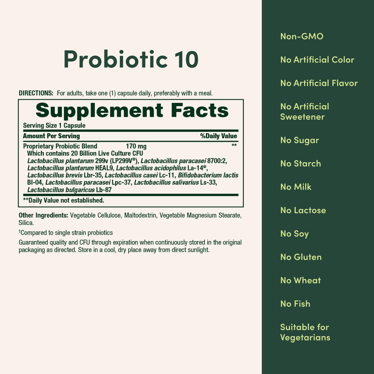 Probiotic Supplement, 30 Capsules U380726