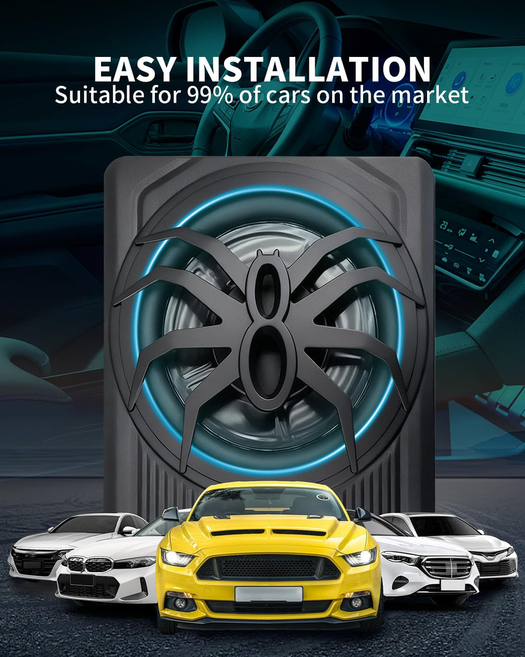 10" 1600W Slim Under Seat Powered Car Subwoofer X34768