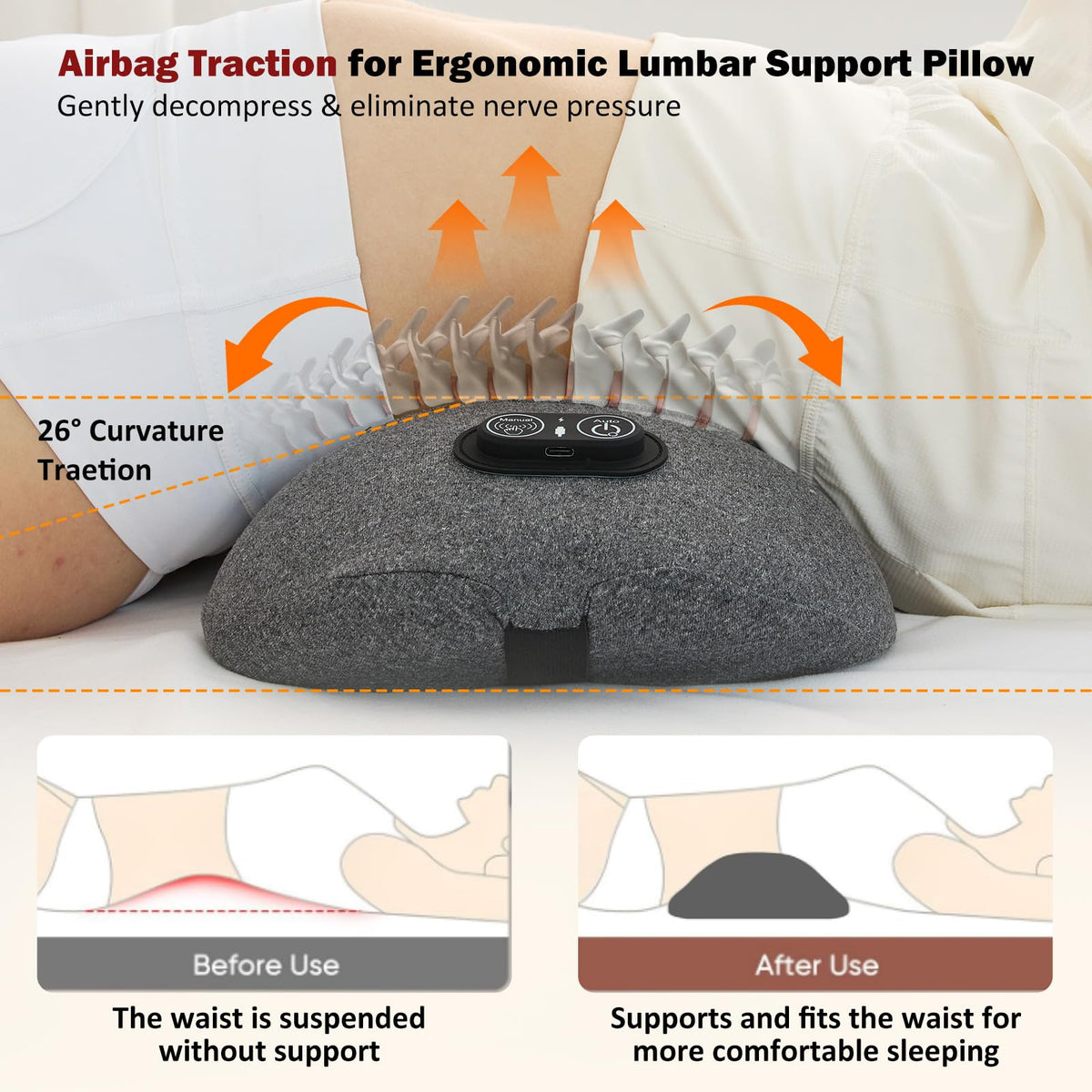 Back Massager with Heat, Vibration, Airbag Stretch B975706