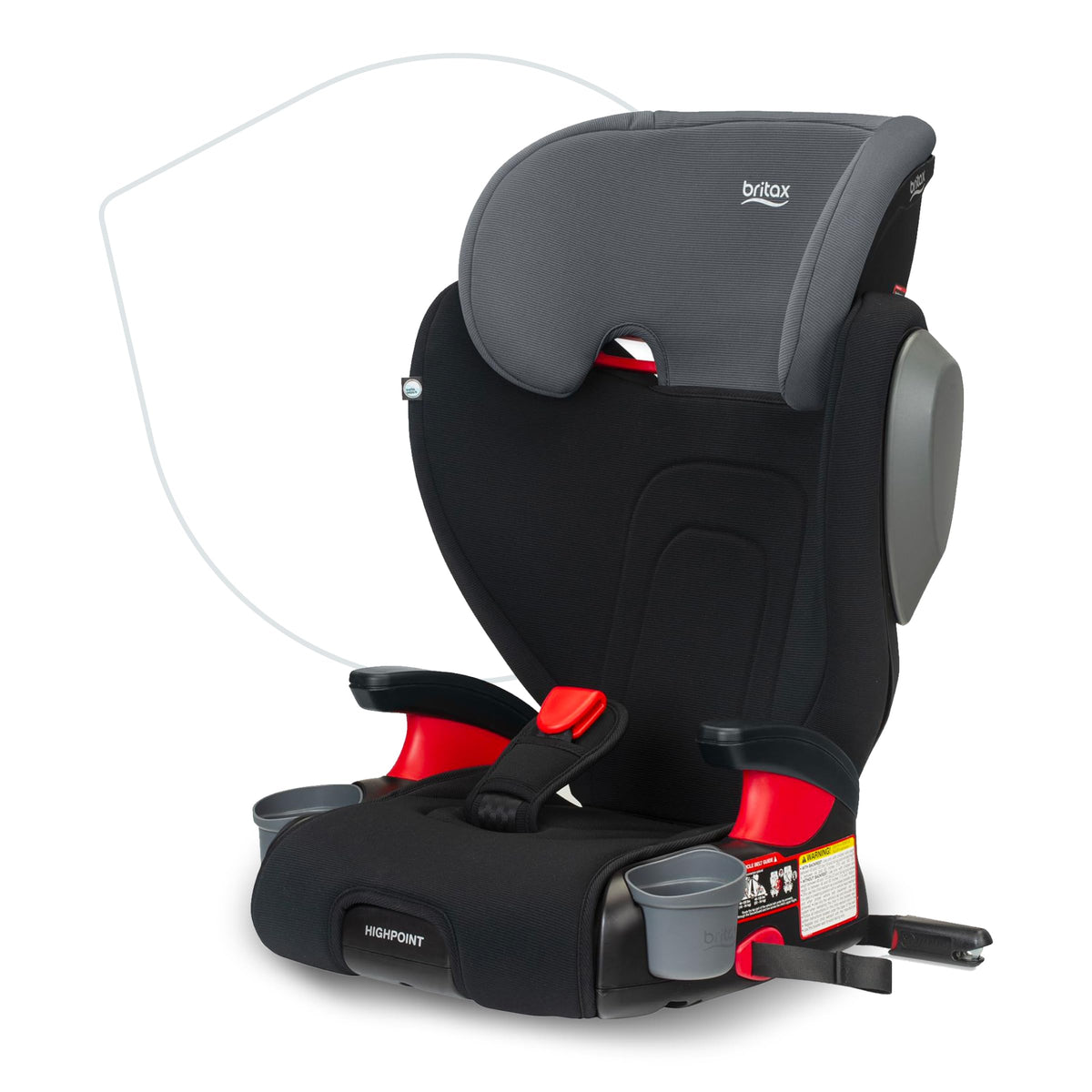 Black Backless Belt-Positioning Booster Seat R974