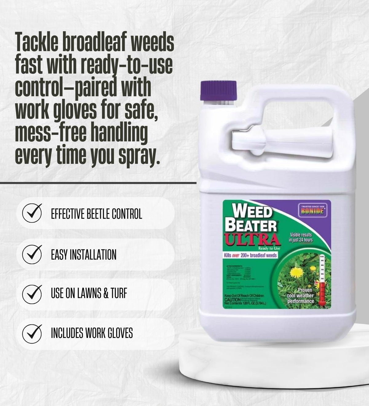 Weed Killer RTU Liquid 1 gal with Work Gloves U218