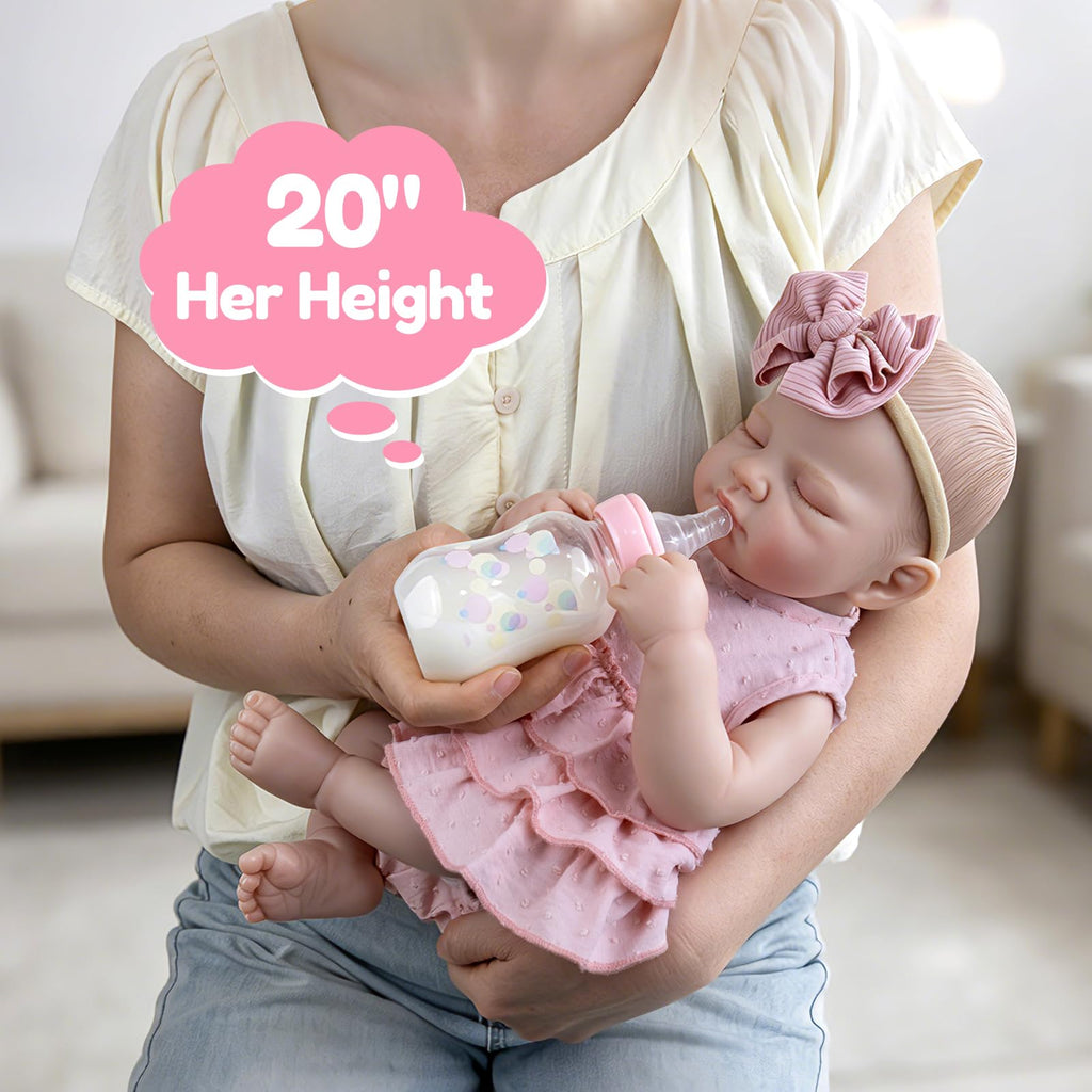 20-Inch Sleeping Newborn Girl Doll D434