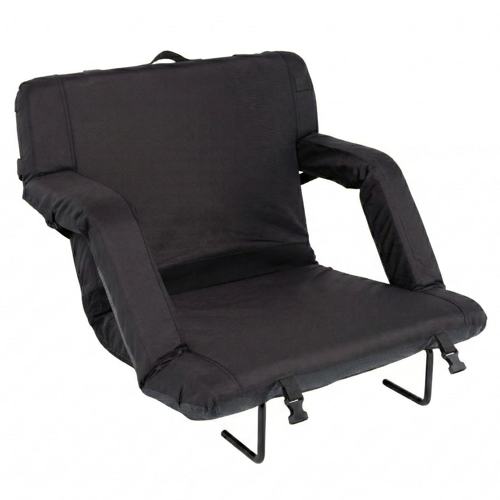 Portable Reclining Stadium Seat with Back Support, Black W38950