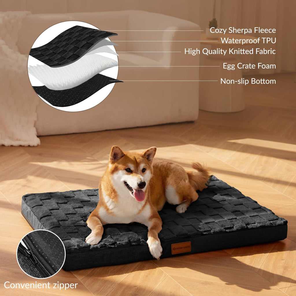 Large Washable Dog Bed 36''X24'' Black K936062