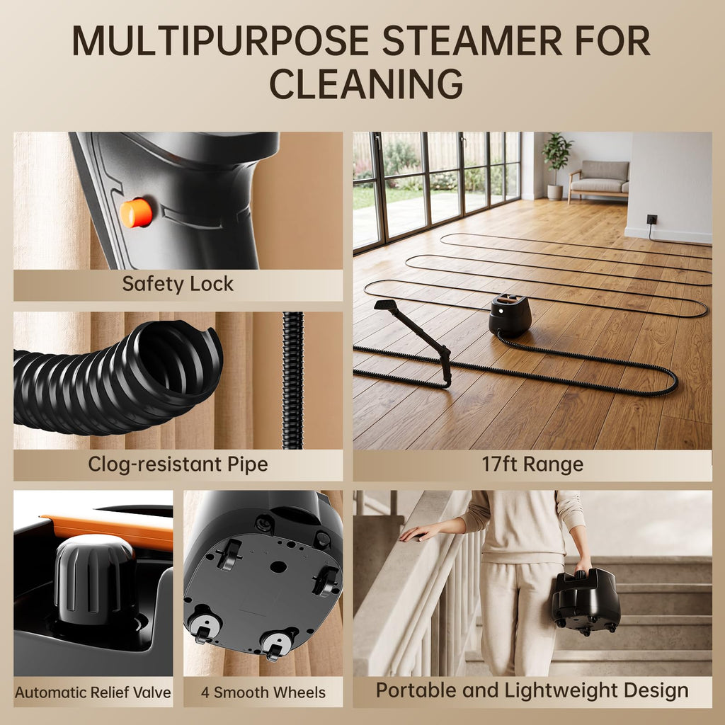 21-in-1 Chemical-Free Steam Cleaner with 3-Level Adjustment N106374