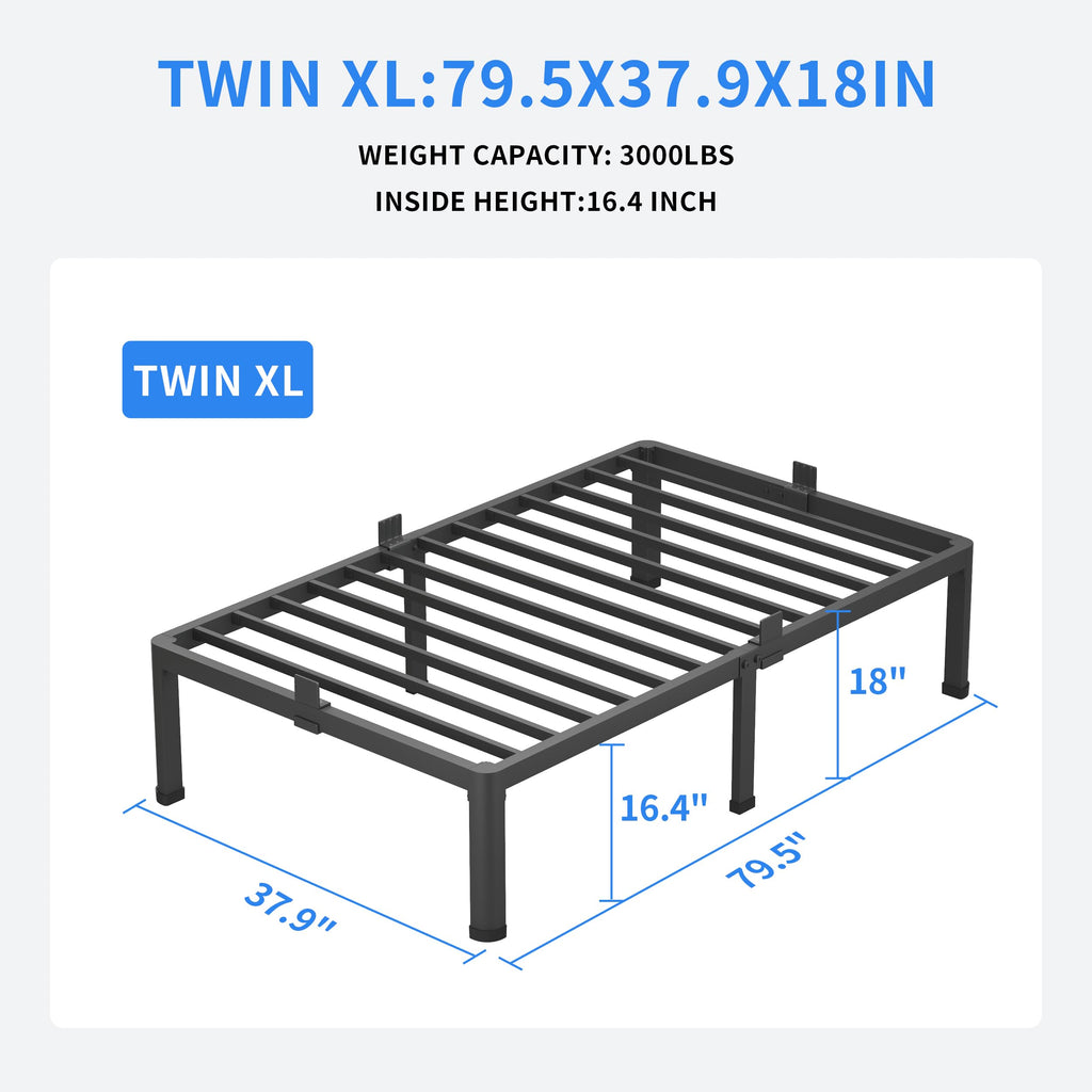 18 Inch Twin XL Bed Frames with Round Corner Leg C964473