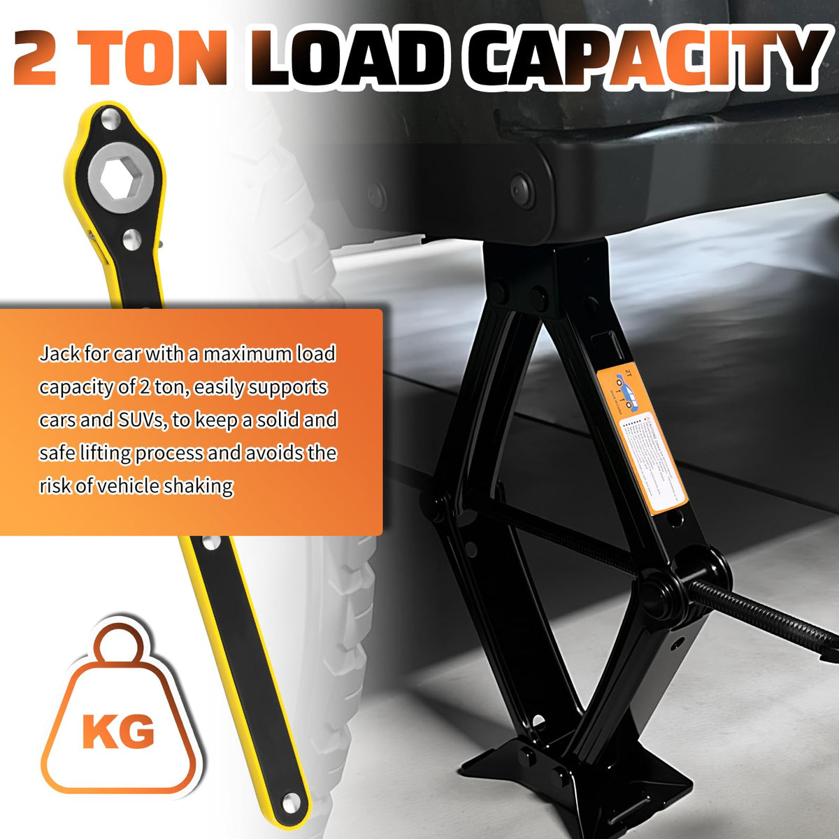 2 Ton Heavy Duty Scissor Jack Set B3379