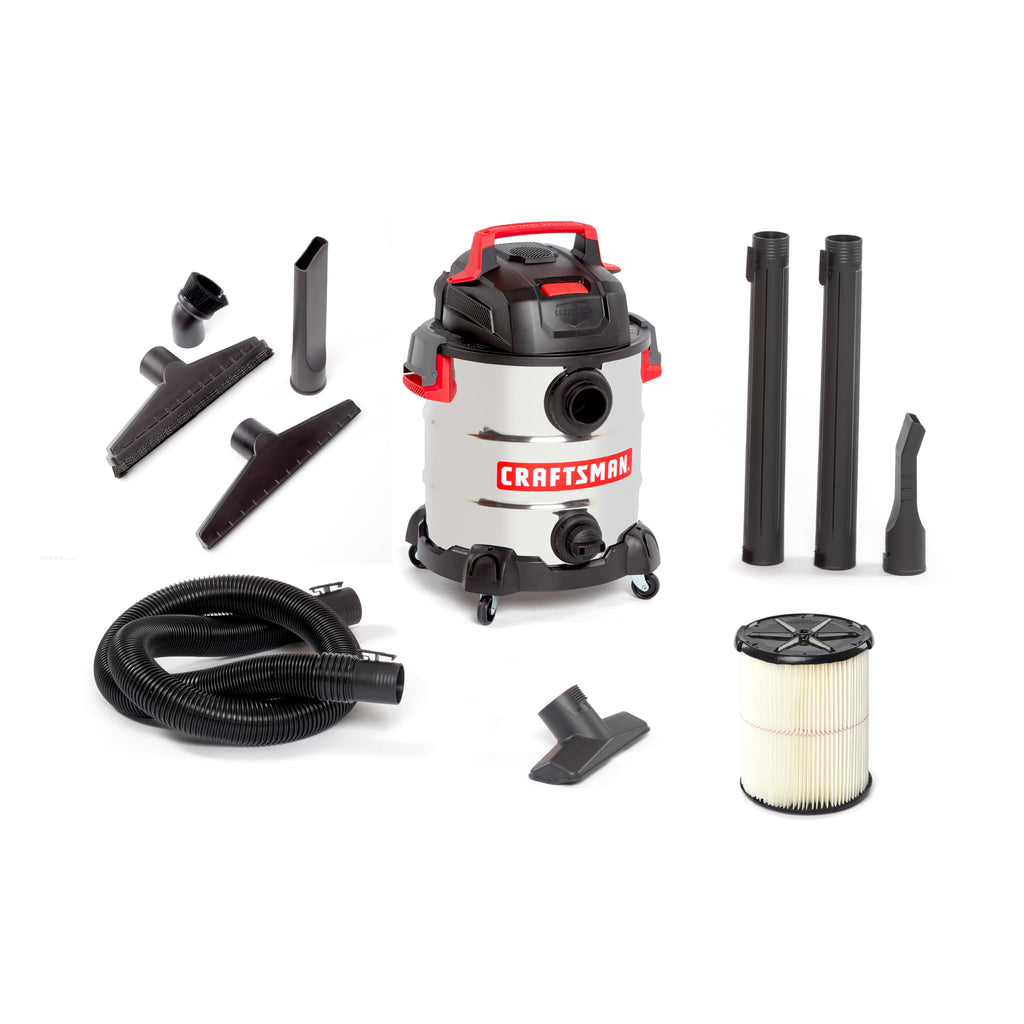 10 Gallon 6.0 Peak HP Stainless Steel Vacuum H831