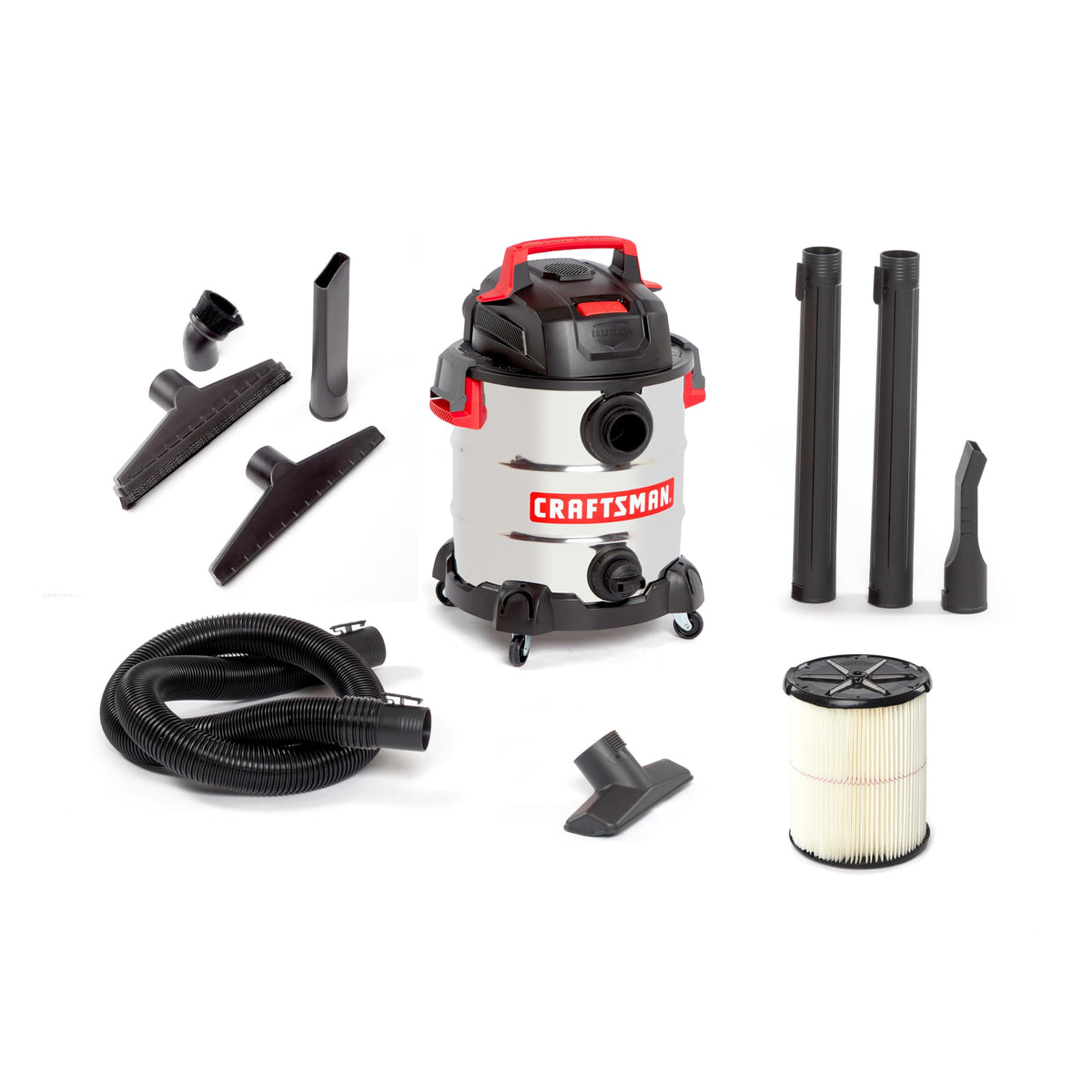 10 Gallon 6.0 Peak HP Stainless Steel Vacuum H831