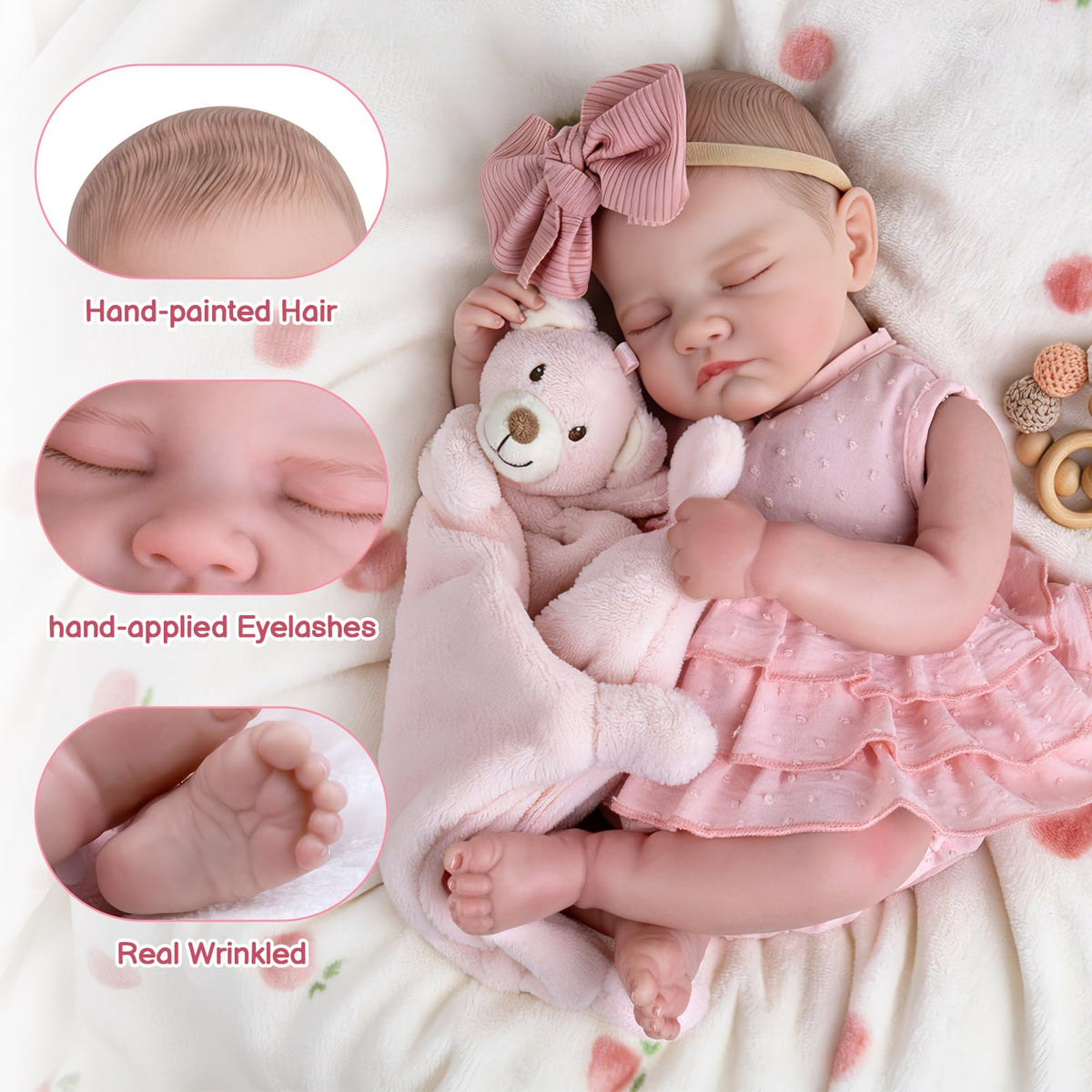 20-Inch Sleeping Newborn Girl Doll D434