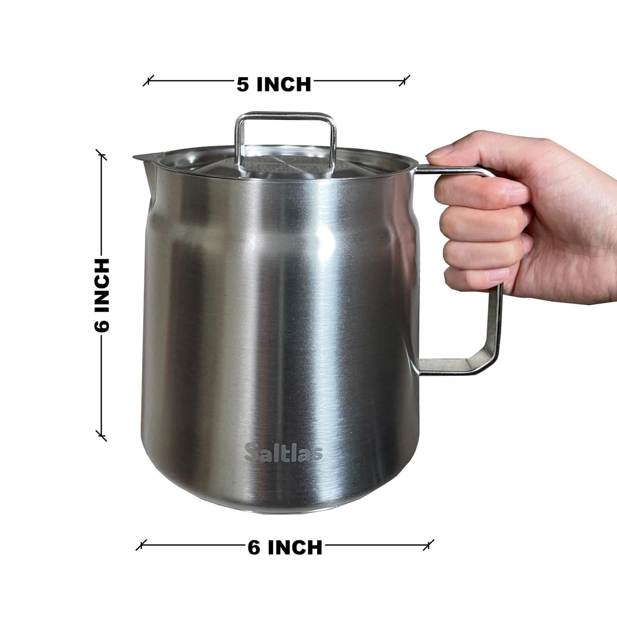 304 Stainless Steel Deep Fryer Pot with Basket and Oil Strainer, 2L U9884