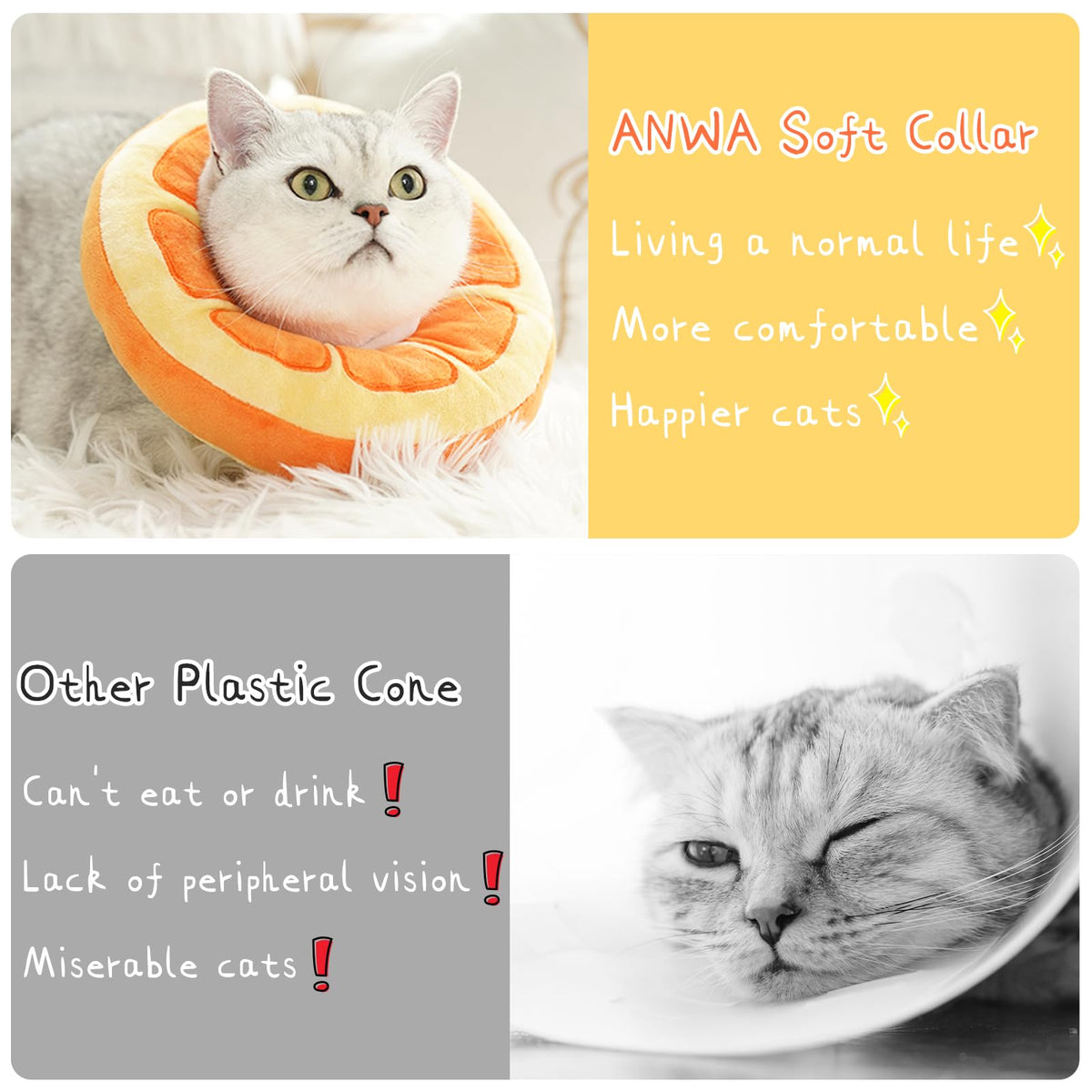 Adjustable Soft Cat Cone Collar A1426