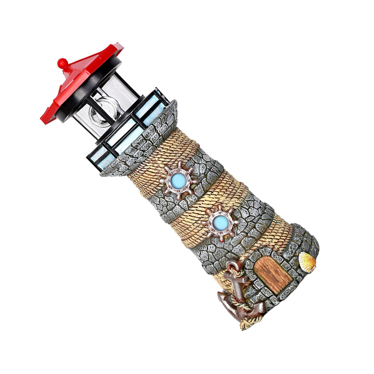 Solar Powered Resin Lighthouse Ornament S472058