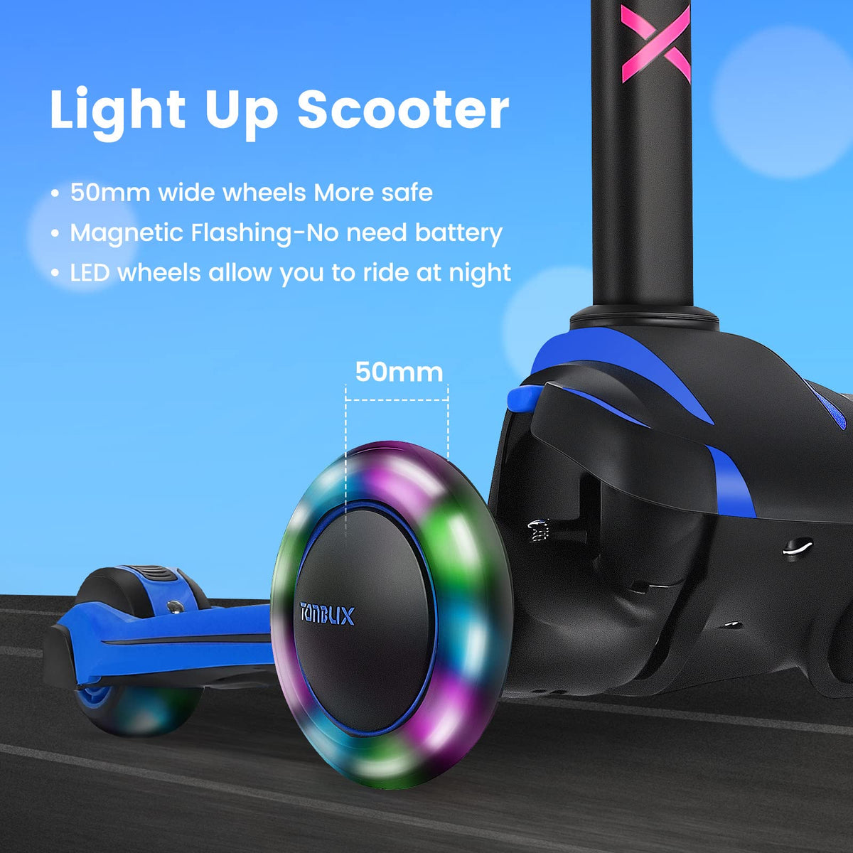 Kids 3-Wheel Scooter with Adjustable Heights I944