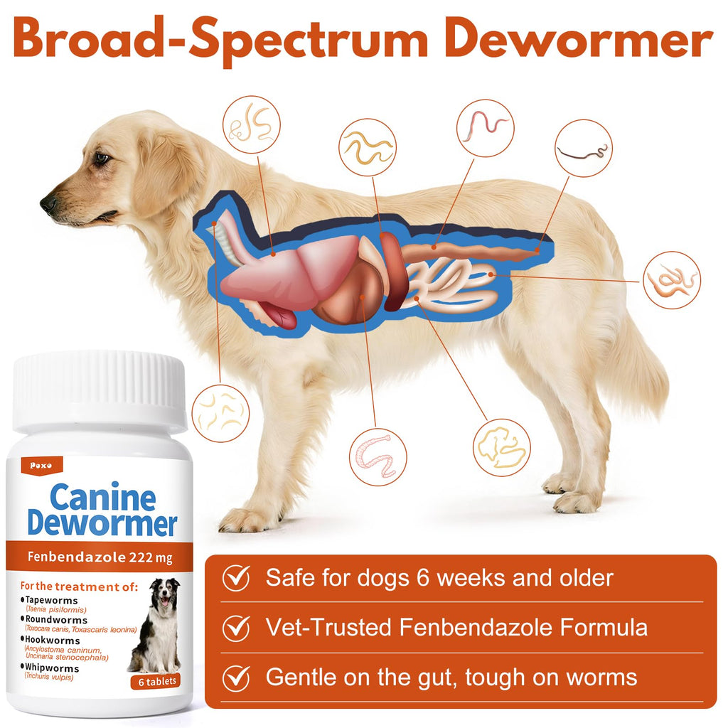 Fenbendazole Tablets for Dogs 6 Tablets U672