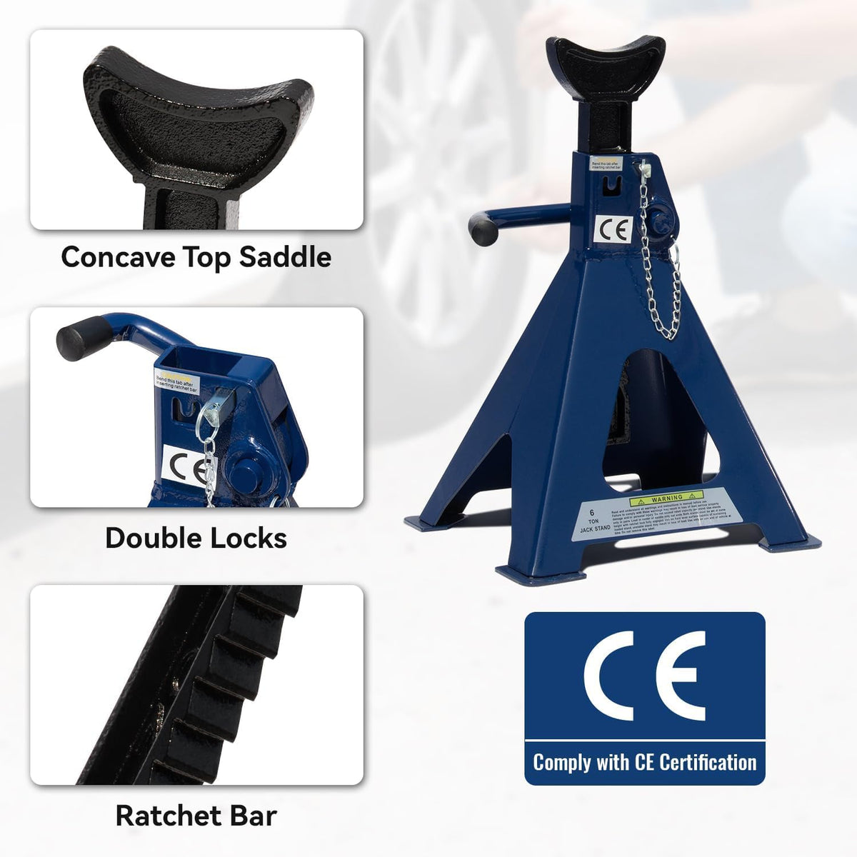 3 Ton Floor Jack & 6 Ton Jack Stands X94564