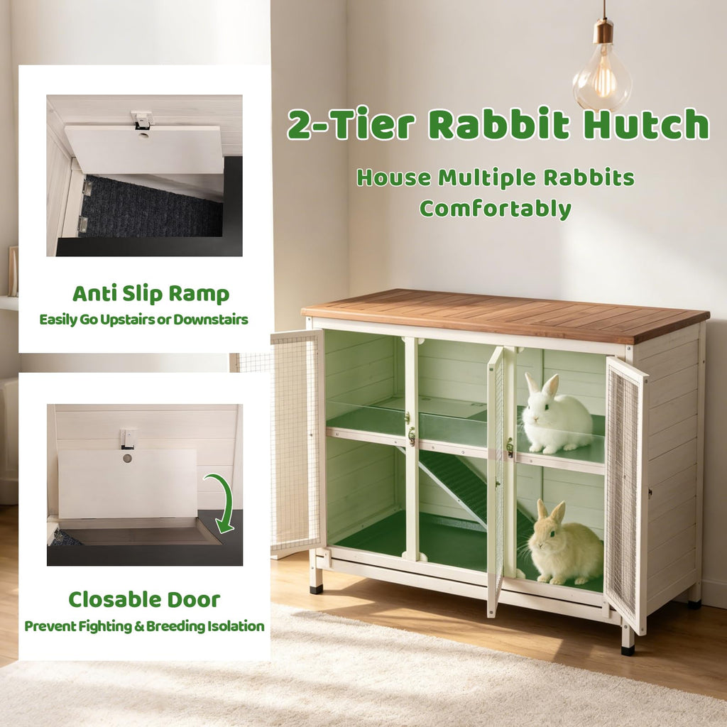 2-Story Indoor Rabbit Hutch with Pull-Out Tray K272907