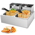 Commercial 3400W Electric Deep Fryer with 2x6.35QT Baskets B53334