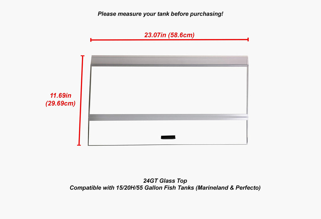 24" Glass Canopy for Aquarium Fish Tank V87413