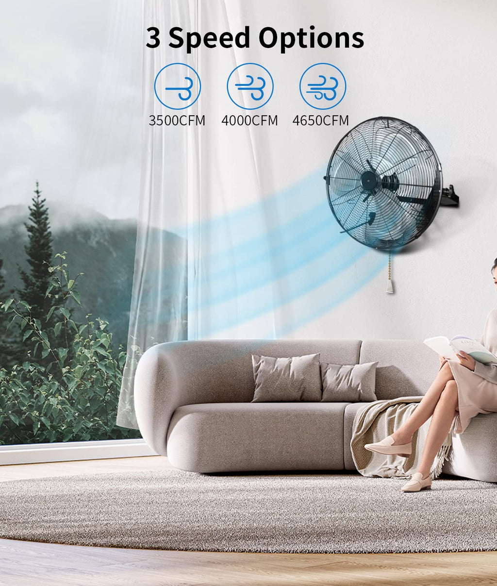 20 Inch High Velocity Metal Wall Mount Fan H4804