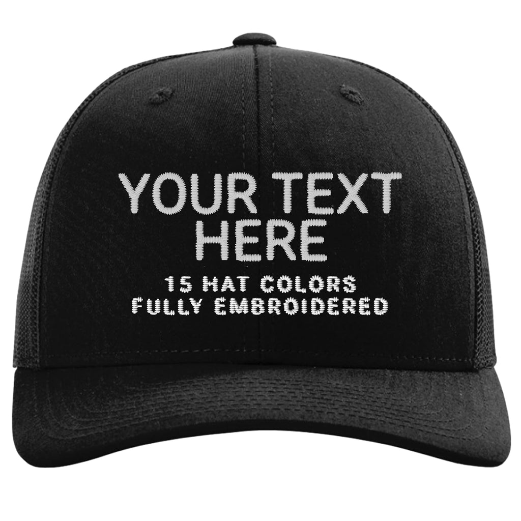 Custom Embroidered Adjustable Snapback Trucker Cap Black N204