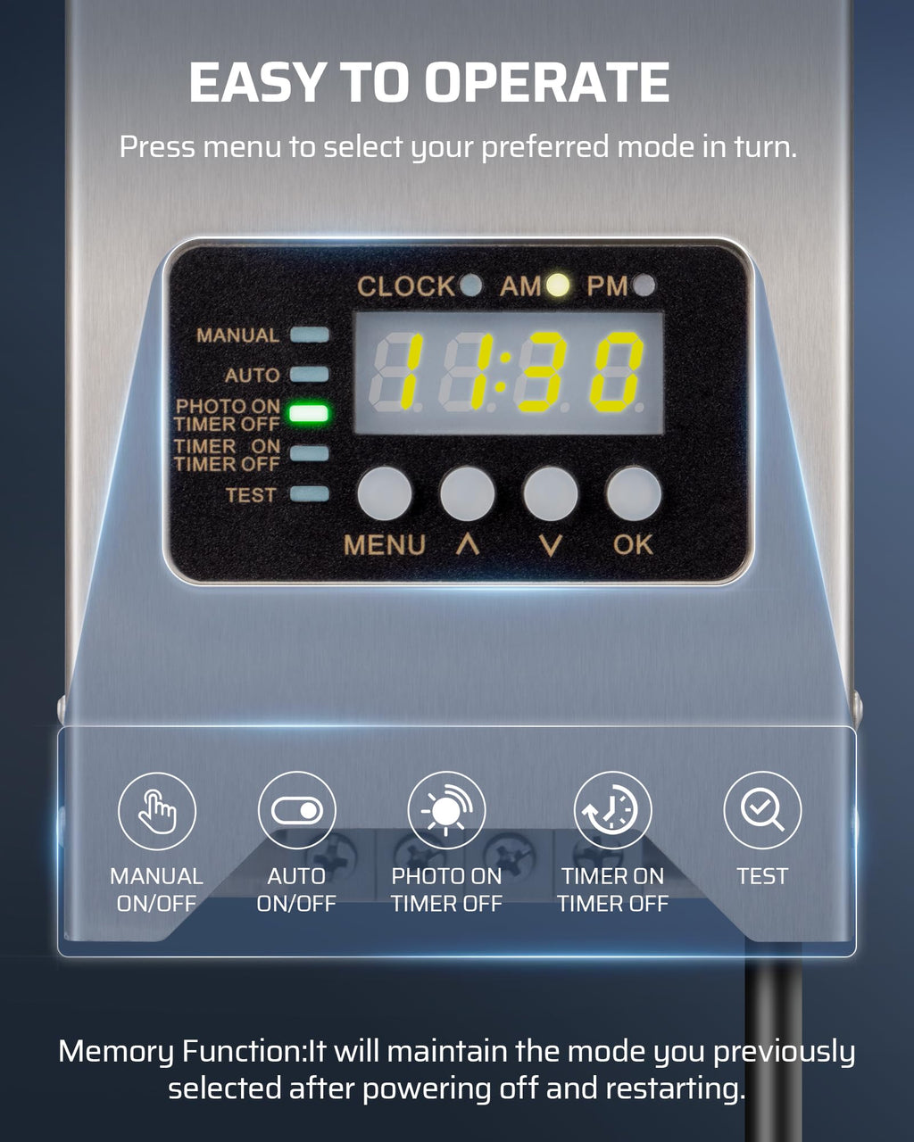 200W Low Voltage Transformer with Photocell Sensor & Timer G848