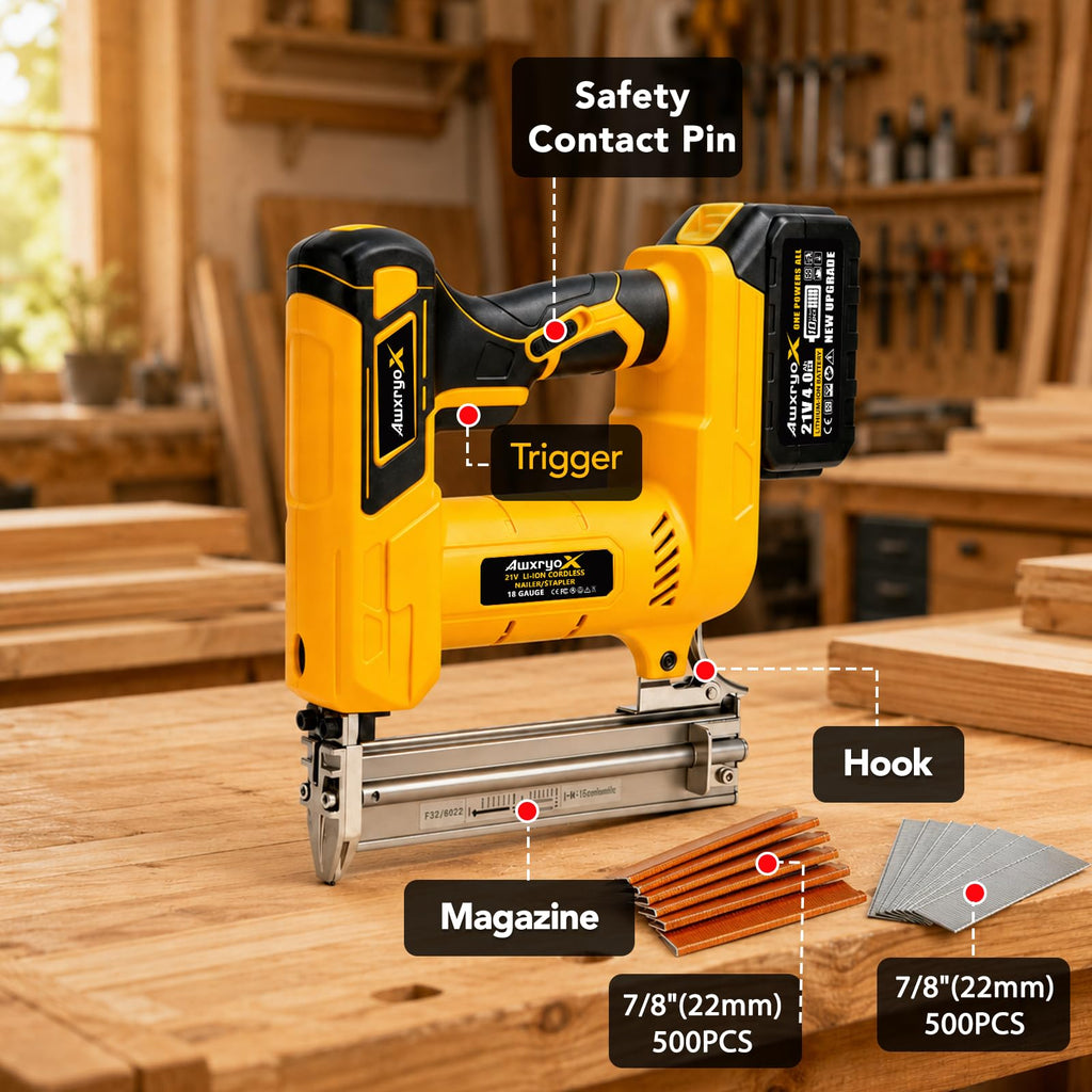 Cordless Brad Nailer 2-in-1 18 Gauge Electric Nail Gun Kit X695319