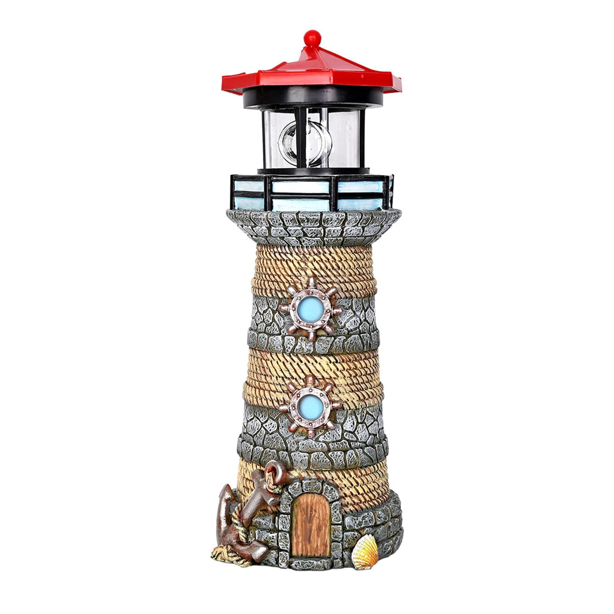 Solar Powered Resin Lighthouse Ornament S472058