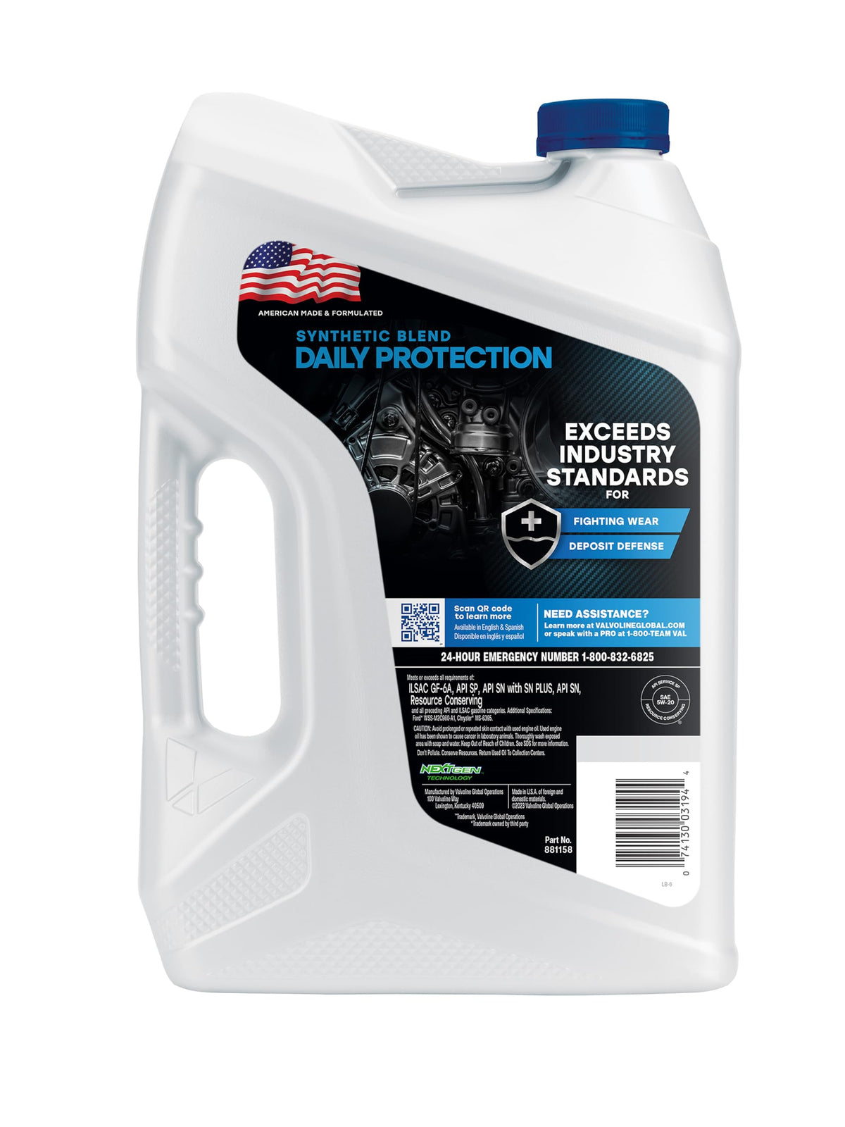 5W-20 Synthetic Blend Motor Oil 5 QT H31954