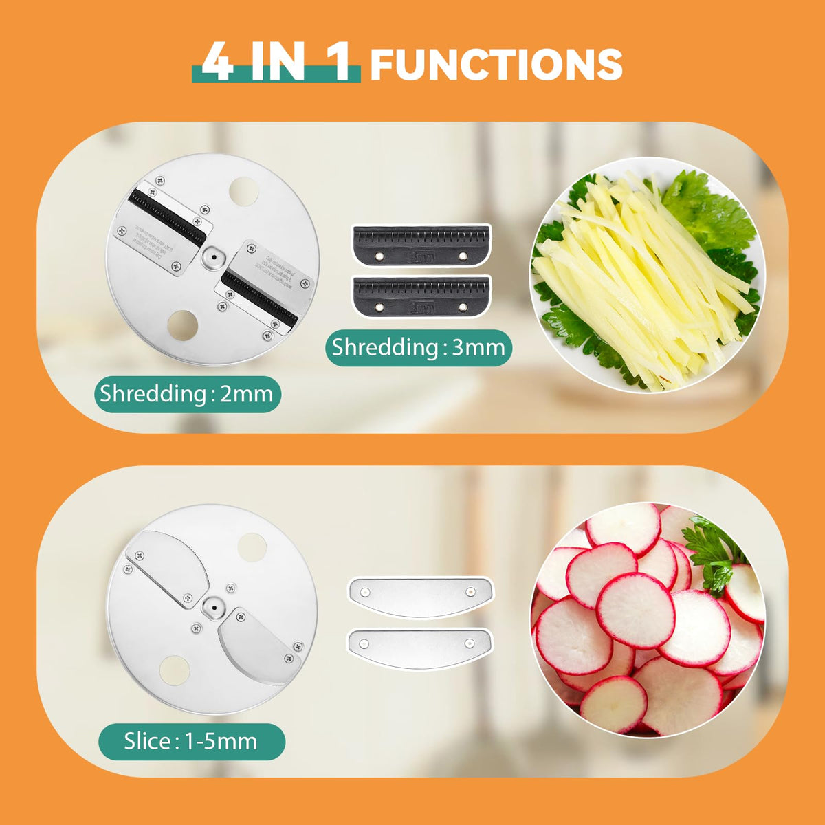 4 in 1 Electric Vegetable Chopper Dicer Slicer X127