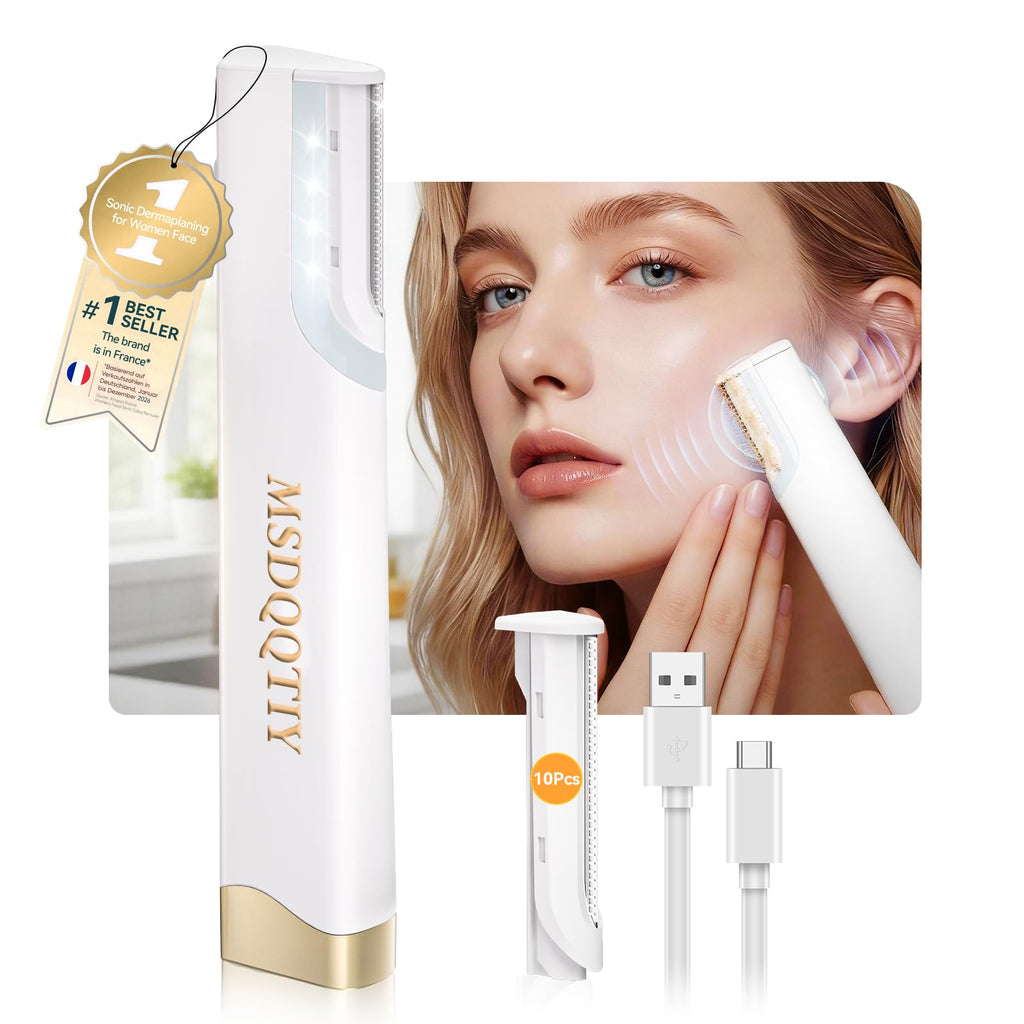 Rechargeable Dermaplaning Razor for Women Face with 10 Replacement Blades Q287898
