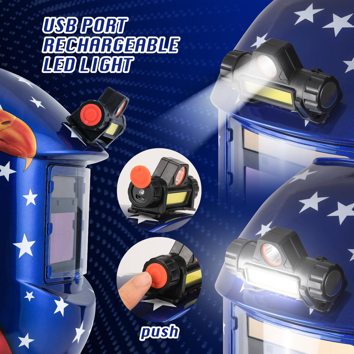 Auto Darkening Welding Helmet with LED Light P100961