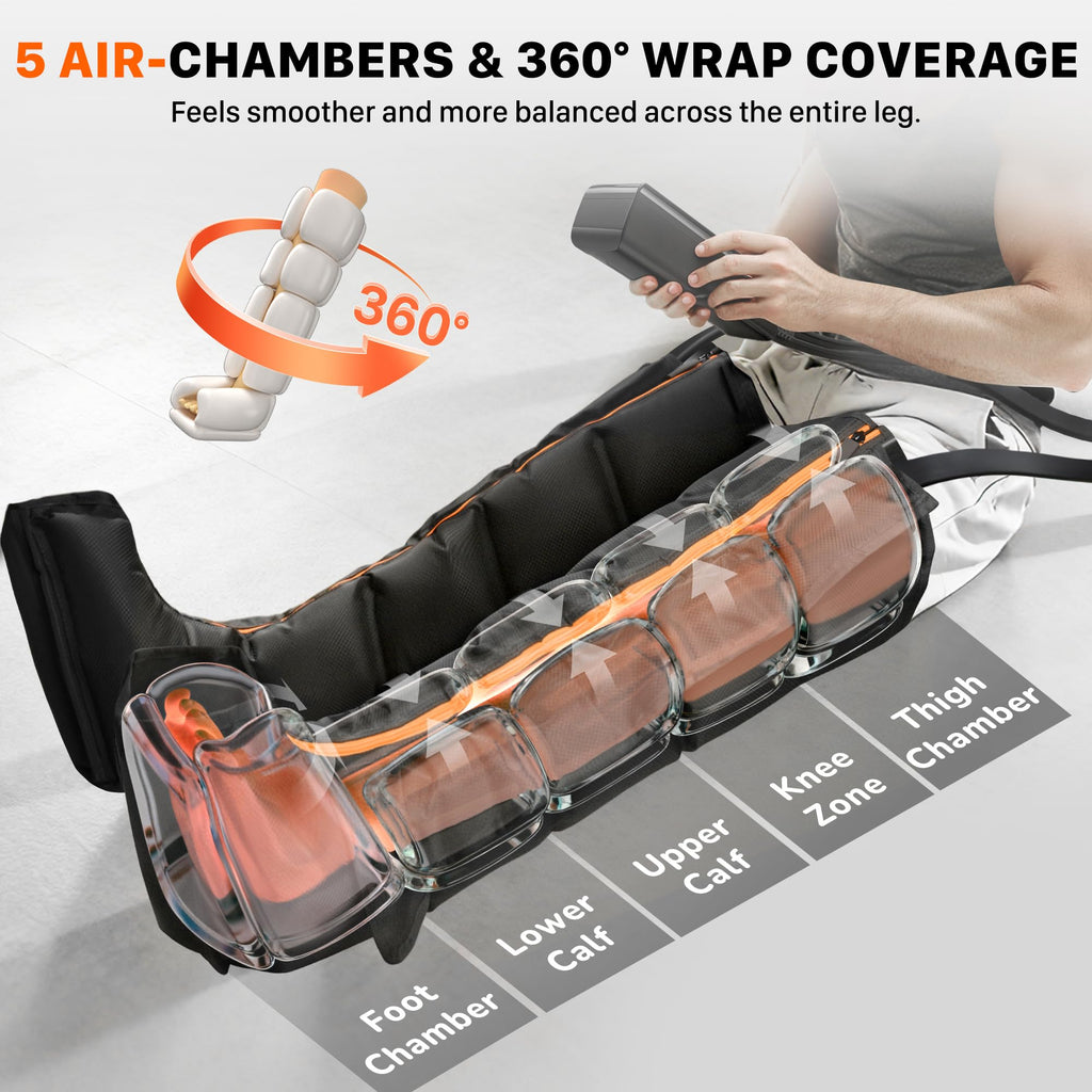 Air Compression Boots Leg Massager with Heat K42747