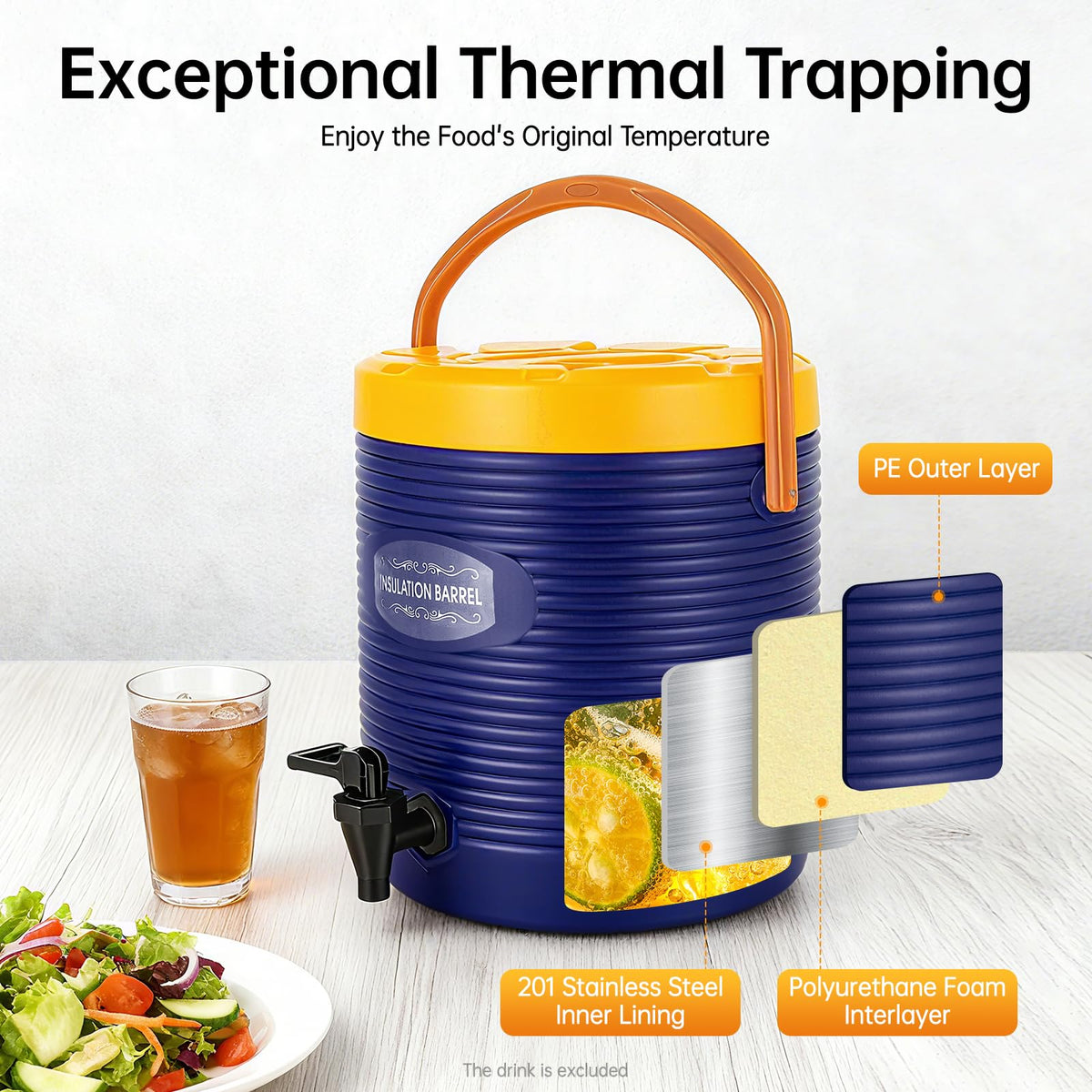 Insulated Beverage Dispenser 3.43 Gallon Blue G1109