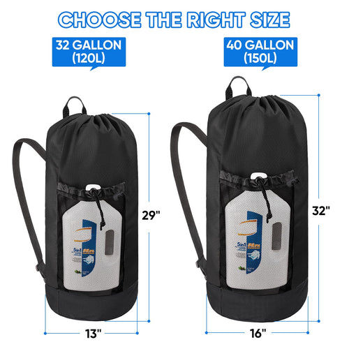 120L Oxford Laundry Bag Backpack with Shoulder Straps V990884