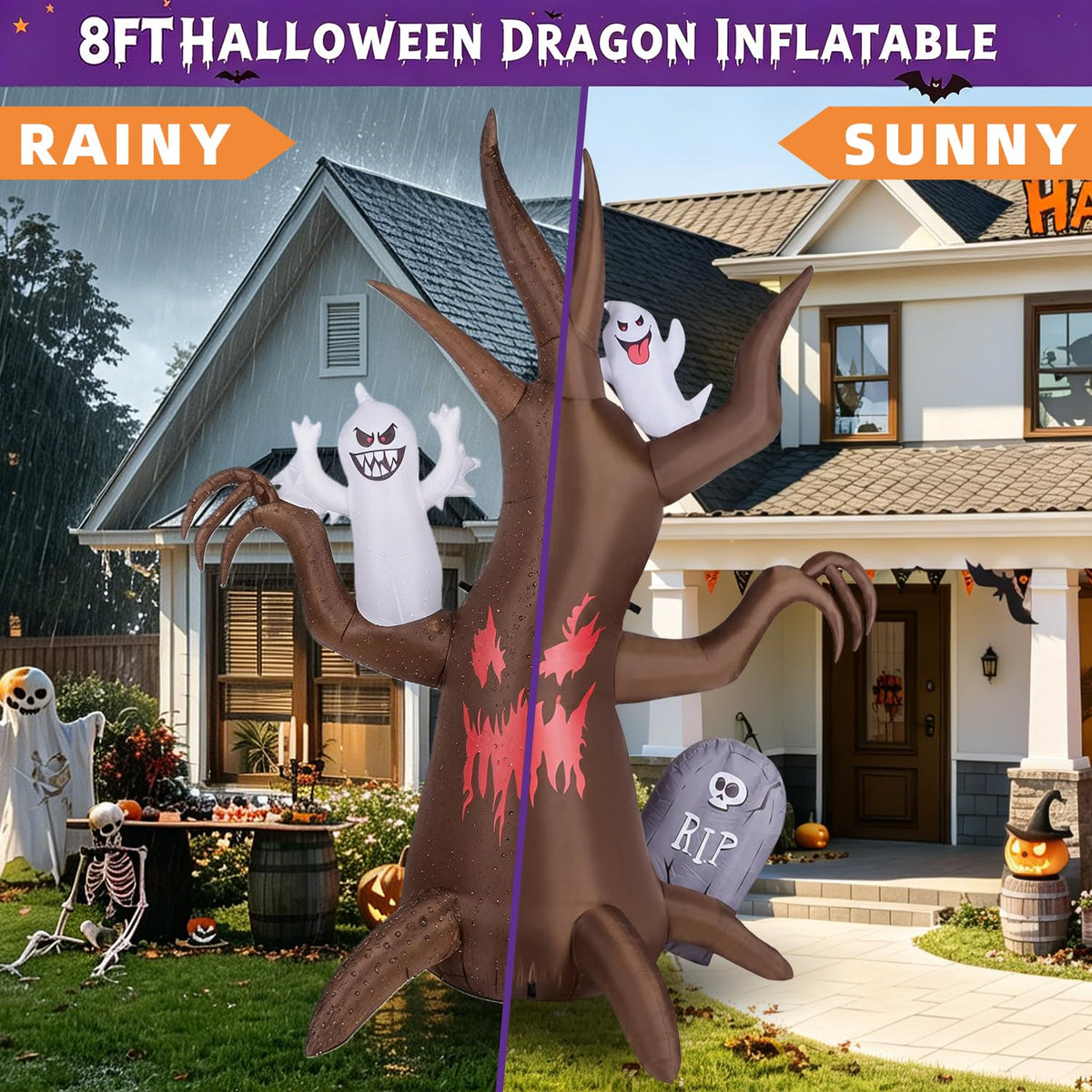 8FT Halloween Inflatable Tree Yard Decor E511458