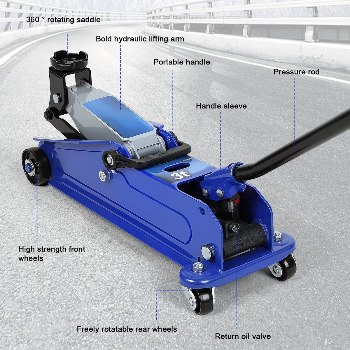 3 Ton Heavy Duty Steel Floor Jack X85711