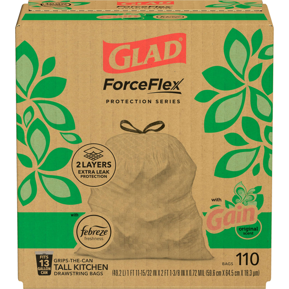 13 Gal Tall Trash Bags, 110 Ct V5713