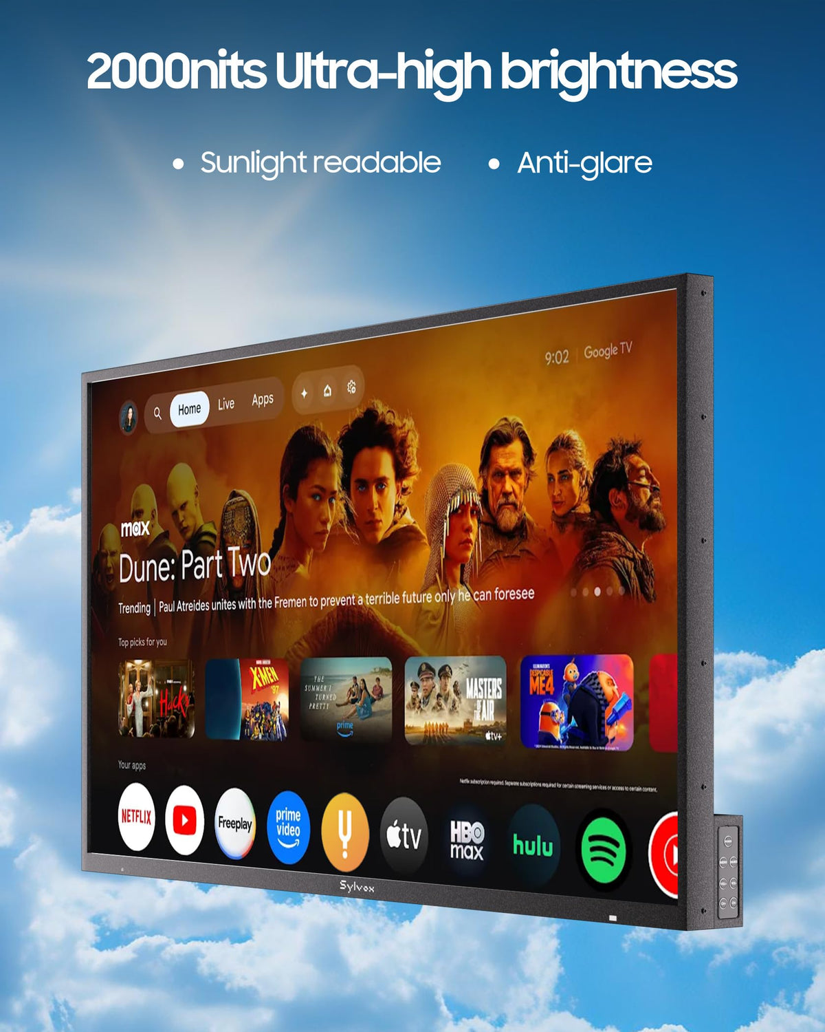 55 inch 2000 nits Weatherproof Outdoor TV K602